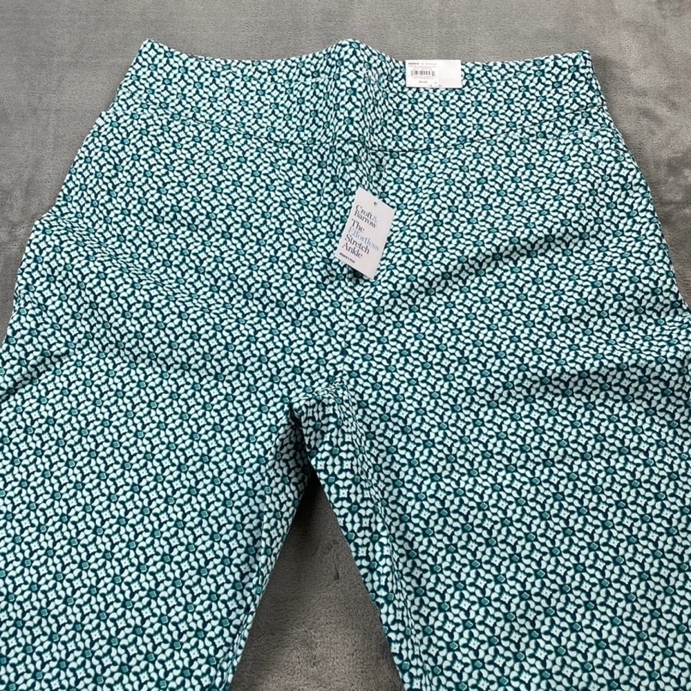 NWT Croft & Barrow Turquoise Geometric Mid Rise Ankle Pants 18W Regular - Picture 13 of 16
